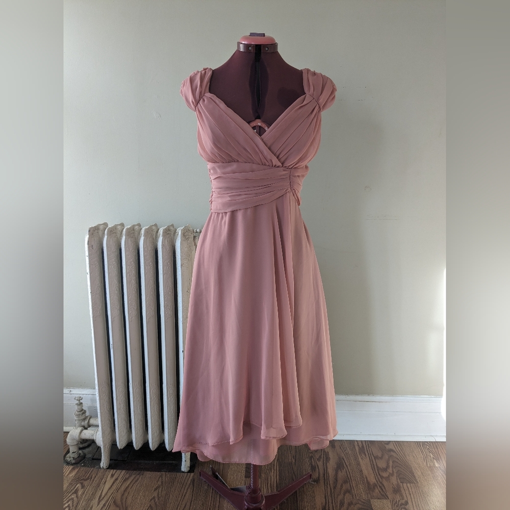 Bridesmaid blush dress handmade chiffon